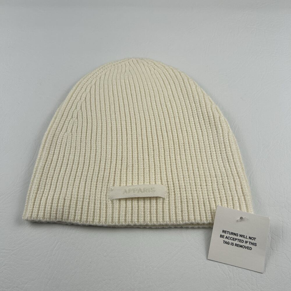 Apparis Ivory Rib Knit Beanie Hat Soft Cuffed Winter One Size Women’s NWT